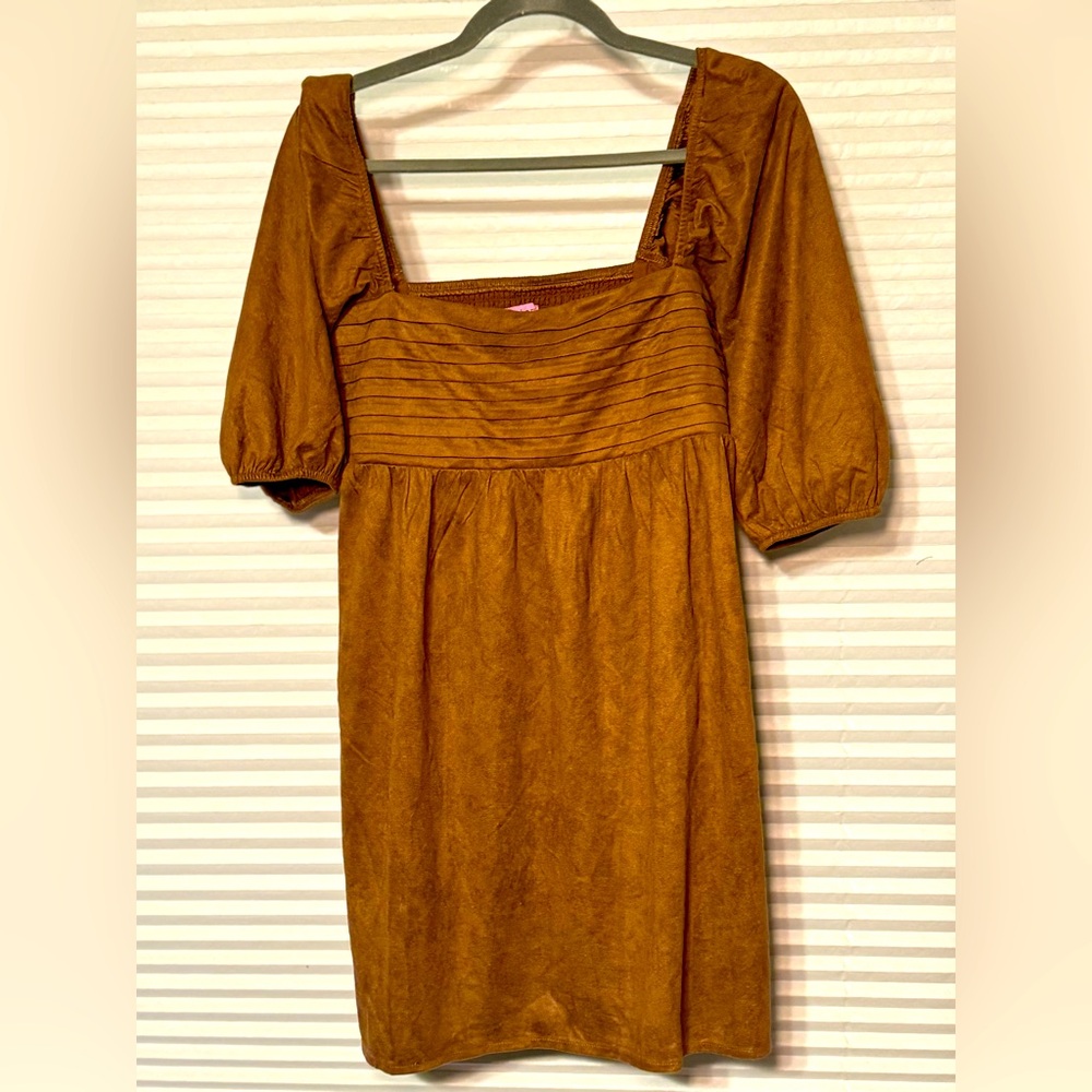 NWT Brown fall microsuede mini dress medium